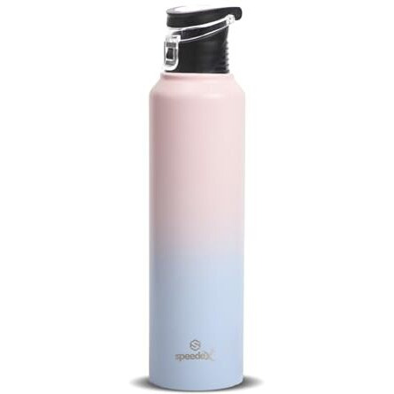 Speedex Stainless Steel Water Bottle 1 Ltr For Kids, Boys, Girls, 1 Litre Bottles For Gym, Sports, Fridge Use, School & Office - 1000Ml, Pink Blue Colour, Set Of 1, Flipper Cap