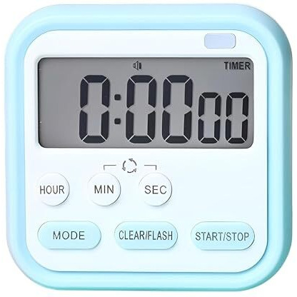 Eripeli Digital Kitchen Timer & Stopwatch, Countdown Large Digits, Loud Alarm, Magnetic Stand, Round, (Multi Colour)