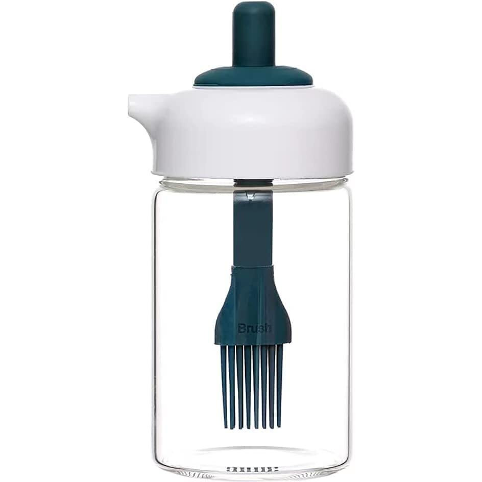 Xariya 230 Ml Oil Dispenser With Brush, Oil Containers For Kitchen, Oil Bottle For Kitchen, Oil Bottle With Brush, Oil Can For Cooking, Baking, Bbq, Marinating (Pack Of 1 - Multi Colour) Glass