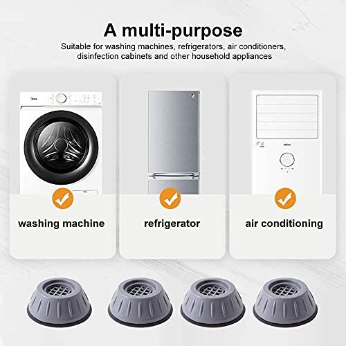 Nirency Washing Machine Stand - Anti Vibration And Non Slip Pads, Foot Pad Rubber, Shock Absorber