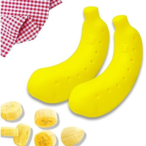 Parteet Kitchenware Plastic Banana Storage Portable Plastic Case Cover And Plastic Container (Pack Of 2- Multicolor)