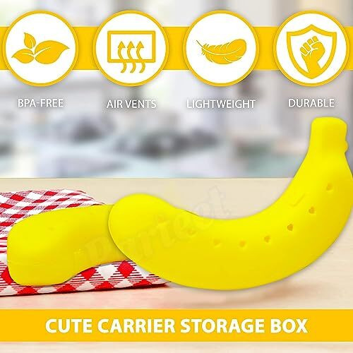 Parteet Kitchenware Plastic Banana Storage Portable Plastic Case Cover And Plastic Container (Pack Of 2- Multicolor)