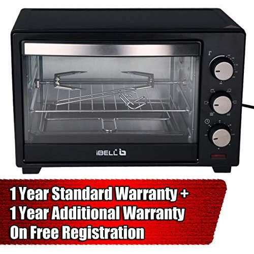 Ibell Ibleo25Lgnew 25 Liters Electric Oven Toaster Grill Otg With Rotisserie, Black, 1600 Watts