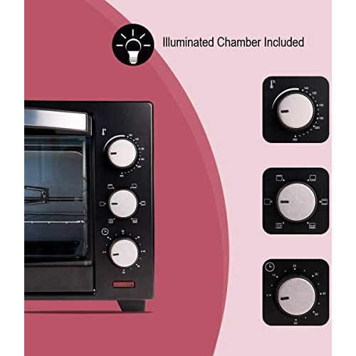 Ibell Ibleo25Lgnew 25 Liters Electric Oven Toaster Grill Otg With Rotisserie, Black, 1600 Watts