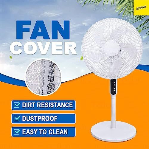 Karomouj Kma345 Kids Finger Protector Fan Cover | Table Fan Safety Cover With Dustproof Mesh Washable Fan Cover For Pedestal Fan Standing Fan Table Fan (Free Size White Pack Of 1)