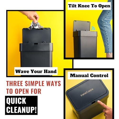 Instacuppa Automatic Touchless Motion Sensor Dustbin  Quick Open, Soft Close Lid, Ipx5 Waterproof, Sleek Design For Kitchens, Bathrooms & Bedrooms  Ideal For Busy Moms, 9 Liters Capacity