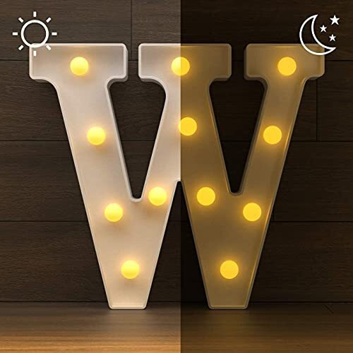 Satyam Kraft 1 Pcs Marquee Alphabet Letter Led Light | Decorative Name Lamp For Home, Bedroom, Wedding, Birthday, Anniversary & Romantic Gift And Night & Wall Lamp () (W, Big)