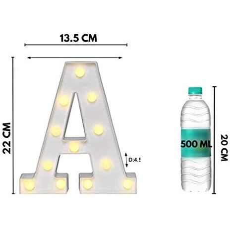 Satyam Kraft 1 Pcs Marquee Alphabet Letter Led Light | Decorative Name Lamp For Home, Bedroom, Wedding, Birthday, Anniversary & Romantic Gift And Night & Wall Lamp () (U, Big)