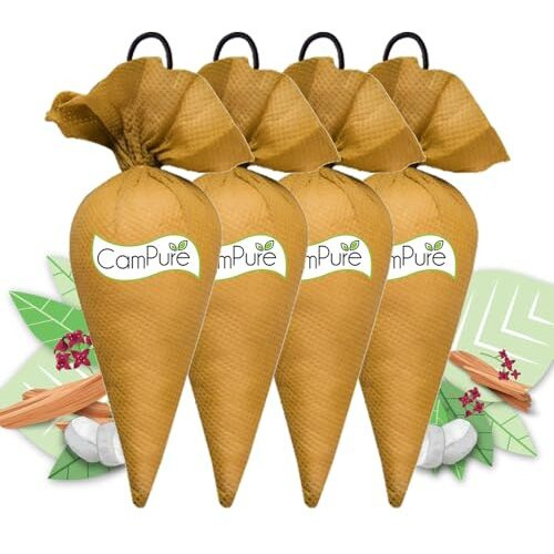 Mangalam Campure Camphor Cone (Sandalwood) Pack Of 4-100% Organic | Air Freshener For Car, Wardrobe, Office Cabin's, Drawers, Travel Bag & Bathroom