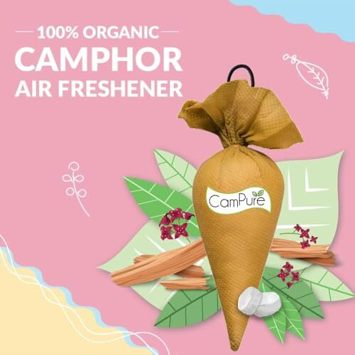 Mangalam Campure Camphor Cone (Sandalwood) Pack Of 4-100% Organic | Air Freshener For Car, Wardrobe, Office Cabin's, Drawers, Travel Bag & Bathroom