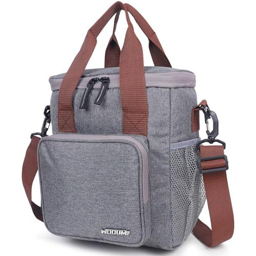 Wooum Shoulder Tiffin Bag Lunch Bag Lunch Holder Meal Container Picnic Lunch Bag With Large Capacity And Water Resistance Fabric - Meal Bag Tiffin Bag - Tgrey