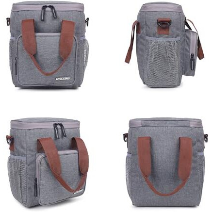 Wooum Shoulder Tiffin Bag Lunch Bag Lunch Holder Meal Container Picnic Lunch Bag With Large Capacity And Water Resistance Fabric - Meal Bag Tiffin Bag - Tgrey