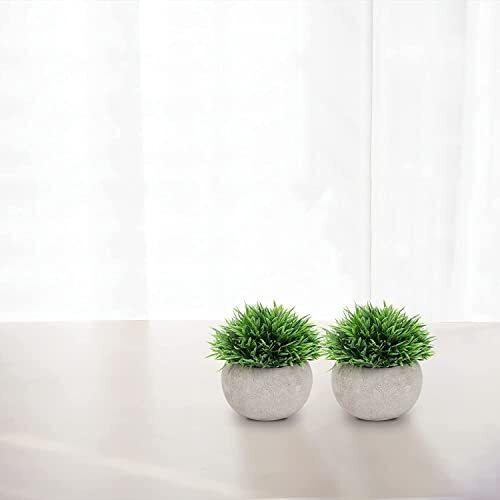 Dekorly 2 Pcs Fake Plants For Bathroom/Home Office Decor, Small Artificial Faux Greenery For House Decorations (Potted Plants)