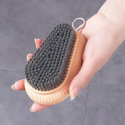 Wolpin Acrylonitrile Butadiene Styrene 1 Pc Clothes Cleaning Brush Multipurpose Bathroom Cleaning Sink Brush, Shoe Brush (Blue/Pink)