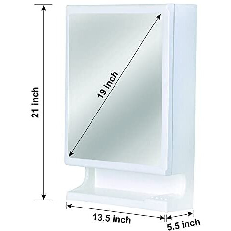 Parasnath New Look Modern Bathroom Cabinet With Mirror, White Colour Crafted From Premium Plastic Multi-Level Storage And Hidden Toothbrush Holder, 6 Year Manufacturer Warranty-Made In India