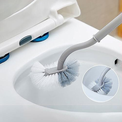 Wolpin Polypropylene Multipurpose Angular Toilet Cleaner Brush Bathroom Floor Cleaning Brush Sink Brush (Pack Of 1) For Indian Western Toilet