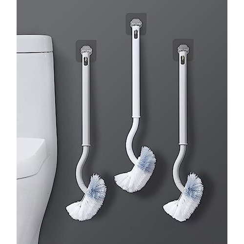 Wolpin Polypropylene Multipurpose Angular Toilet Cleaner Brush Bathroom Floor Cleaning Brush Sink Brush (Pack Of 1) For Indian Western Toilet