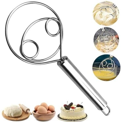 Beyond Basic Multifunctional Effortless Stainless Steel Dough Mixer With Hanging Hole Durable Time-Saving Mixing Stick Baking Tools Egg Beater For Home Kitchen Baking Accessories 1 Pcs