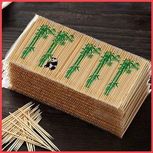 Wolpin 1000 Pieces Wooden Toothpicks Sticks Double-Headed Bamboo Tooth Pick