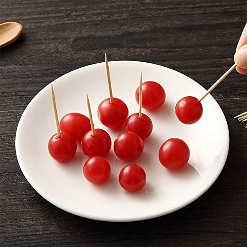 Wolpin 1000 Pieces Wooden Toothpicks Sticks Double-Headed Bamboo Tooth Pick