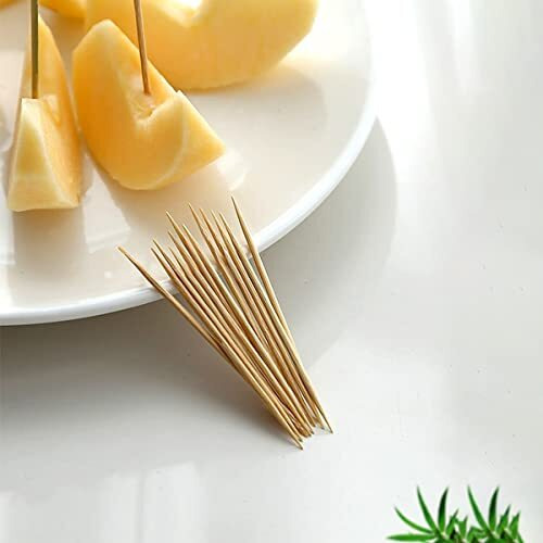 Wolpin 1000 Pieces Wooden Toothpicks Sticks Double-Headed Bamboo Tooth Pick