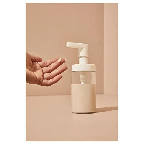Ikea Little Loved Corner Tackan Soap Dispenser, Glass Soap Dispenser Set For Bathroom, Wash Basin, Liquid Handwasher Dispenser Bottle With Rust-Proof Plastic Pump, Liquid Soap Dispenser Bottle (White)
