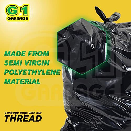 G 1 Garbage Bags And Covers Large Size Black Color 25 X 30 Inch Pack Of 3, 42 Pieces, Plastic, Pack Of 42