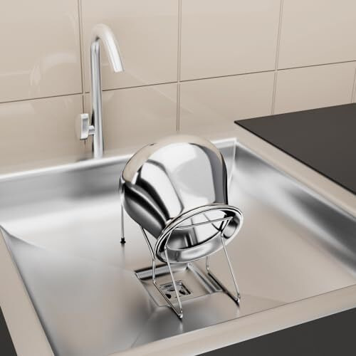 Candy Flip With A Device Stainless Steel Candyflip Handsfree Rice Pot Drain Stand (Kitchen Rice Pot Drainer Strainer Stand), 32 X 14 X 18 Centimeters, 32 Cm, Silver