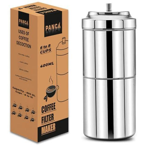Panca Stainless Steel Filter Coffee Maker Big Size,6-8 Cups, 400 Ml