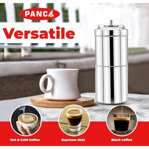 Panca Stainless Steel Filter Coffee Maker Big Size,6-8 Cups, 400 Ml