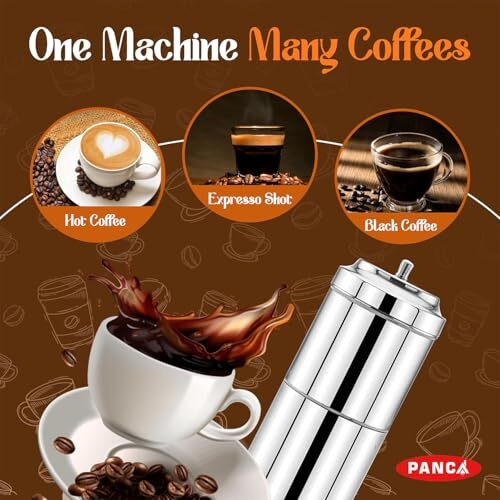 Panca Stainless Steel Filter Coffee Maker Big Size,6-8 Cups, 400 Ml
