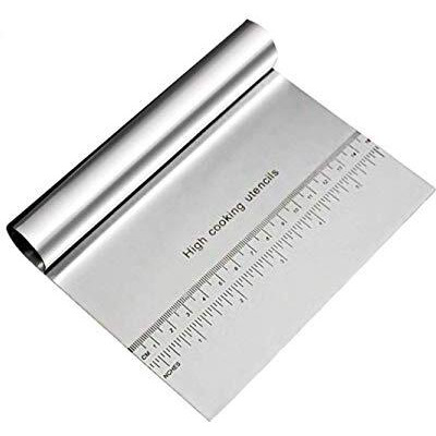 Zollyss Bench Scraper Chopper Steel Kitchen Food Scraper Icing Smoother Blade With Scale Cutting Knife