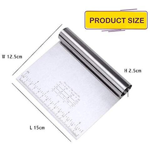 Zollyss Bench Scraper Chopper Steel Kitchen Food Scraper Icing Smoother Blade With Scale Cutting Knife