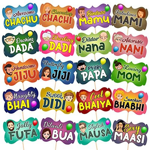 Zyozique 20 Pcs Baby Shower Props For Photoshoot, Photo Booth, Decorations Sticks Attached For Mom To Be Shoot, Maternity Shoot