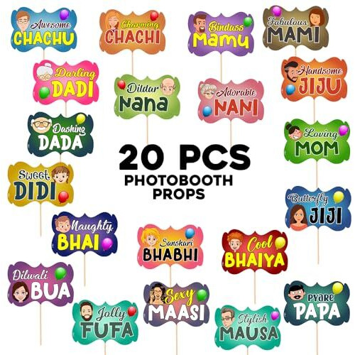 Zyozique 20 Pcs Baby Shower Props For Photoshoot, Photo Booth, Decorations Sticks Attached For Mom To Be Shoot, Maternity Shoot