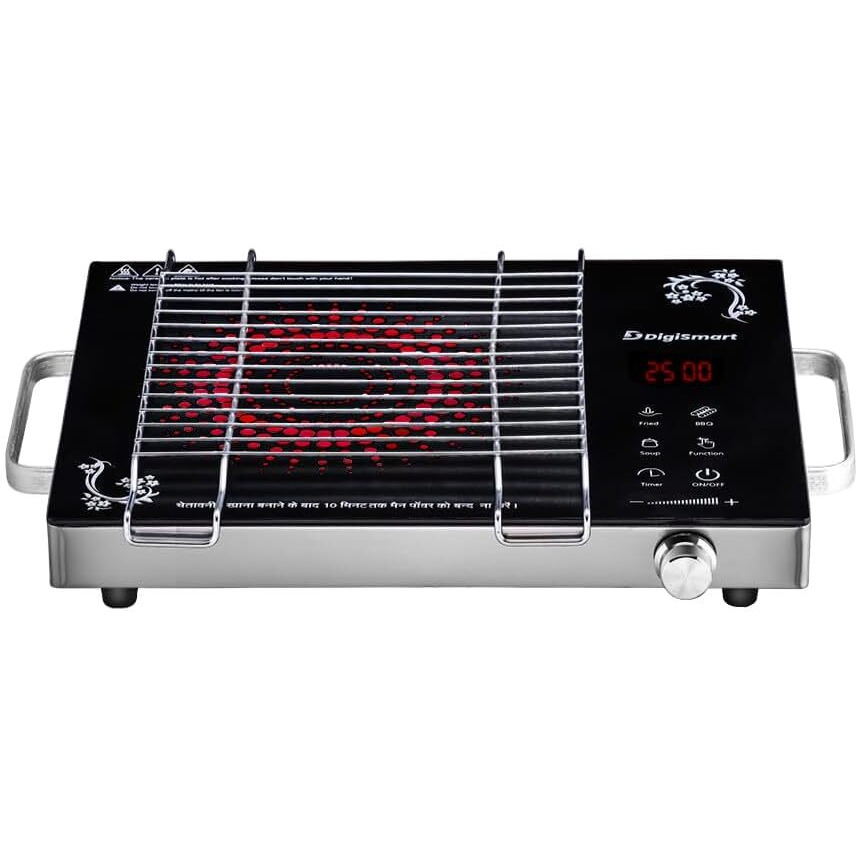 Digismart Emerald Induction 2500 Watts Stove Auto-Off Safety Works With All Cookware, Glass Top Design, Soft Touch Controls Come With 1 Year Warranty (Black)