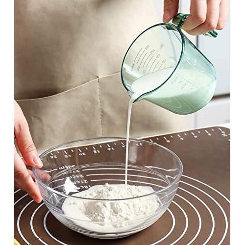 Wolpin 1 Pc (300 Ml) Plastic Measuring Cup Measuring In Ml, Oz & Cups Tools Set For Kitchen Essentials Cooking, Cake Baking Multicolor, Clear Green