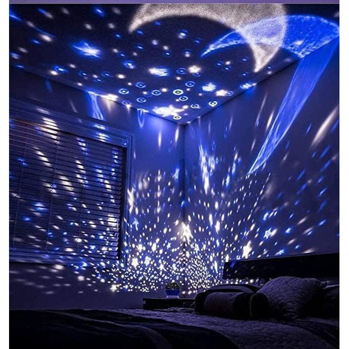 Refulgix Star Master Rotating 360 Degree Moon Night Light Lamp Projector With Colors And Usb Cable,Lamp For Kids Room Night Bulb (Multi Color,Pack Of 1,Plastic) Led