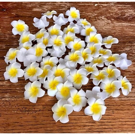Tied Ribbons 30 Pcs Artificial Flower For Pooja Room Decoration Foam Plumeria Hawaii Flowers Frangipani Beach Floating Flower For Home Pooja Room Office Necklace Garland Diy Craft Wedding Gift Items