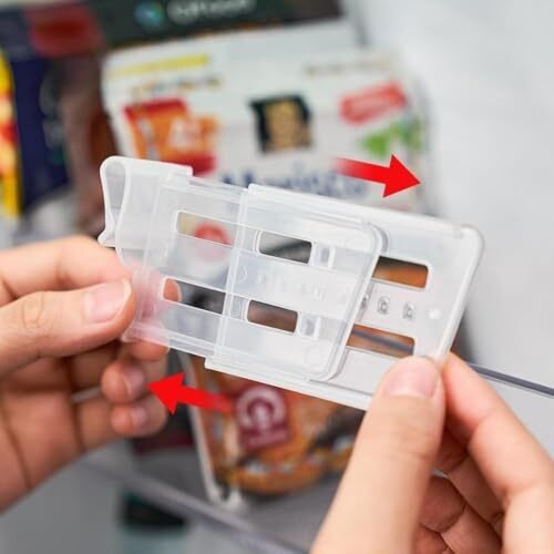 Astonandia Fridge Storage Divider,Fridge Organiser For Sachet Seasoning Sauce Packet Space Saving Adjustable Divider For Kitchen Desk Bathroom (Clear) (8)