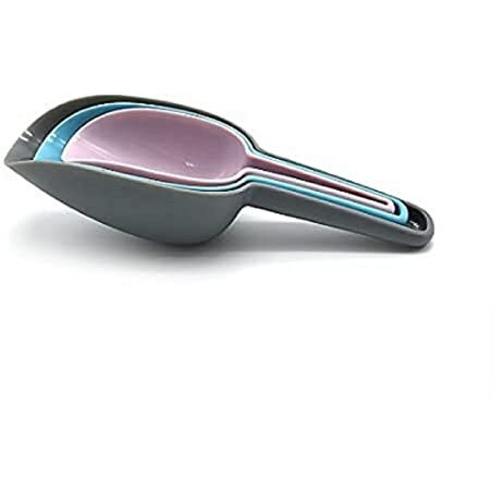 Mobdesk 3Pcs Nesting Multi-Purpose Plastic Shovel Scoop Set Measuring Scoops Kirana Shop, Grocery, Grains, Sugar, Atta, Rice, Masala, Atta, Rice, Masala, Powder Etc (Multi Colour) P-9876