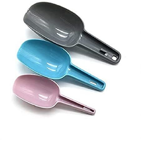 Mobdesk 3Pcs Nesting Multi-Purpose Plastic Shovel Scoop Set Measuring Scoops Kirana Shop, Grocery, Grains, Sugar, Atta, Rice, Masala, Atta, Rice, Masala, Powder Etc (Multi Colour) P-9876