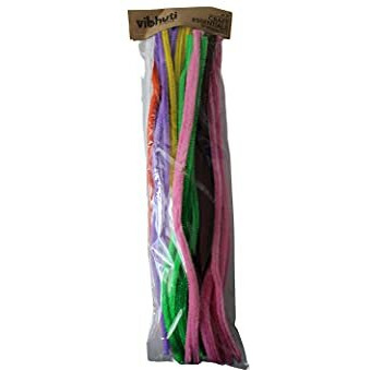 Vibhuti Crafts 100 Pipe Cleaners - Flexible Wired Fibre - 12 Inch - Multicolor Assortment For Art, Jewelry Making - Diy Supplies
