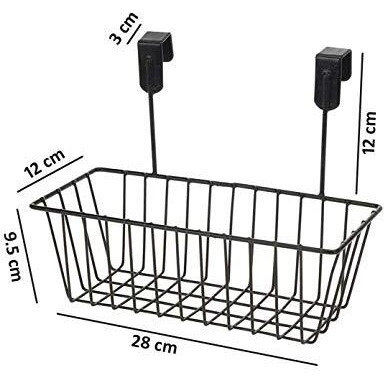 Namani Multipurpose Cabinet Metal Hanging Door Basket Door Organizer/Under Shelf/Over Door Kitchen Cabinet Storage Basket Rack Hanging Organizer Kitchen Storage-(Black, Hanging Shelves)