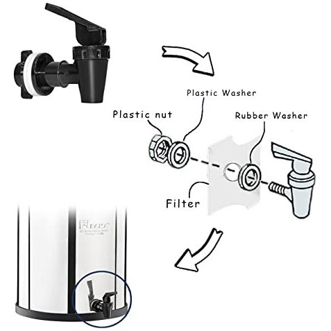 Rama Genuine Superfine Tap For Rama Gravity-Fed Water Filters, Plastic, Polished, Black