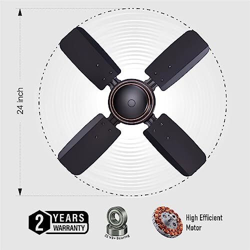 Digismart High Speed 850 Rpm Uphaar 4 Blades (600Mm) Anti Dust Coating Ceiling Fan Smoke Brown - 2 Year Warranty (Uphaar Brown)