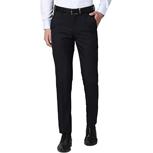 Peter England Men's Slim Work Utility Low Rise Pants (Petfoslba43588_Navy_34)