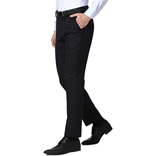 Peter England Men's Slim Work Utility Low Rise Pants (Petfoslba43588_Navy_34)
