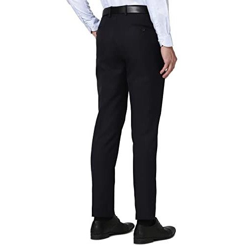 Peter England Men's Slim Work Utility Low Rise Pants (Petfoslba43588_Navy_34)