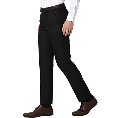 Peter England Men's Slim Work Utility Pants (Petfoslbs43658_Black_32)